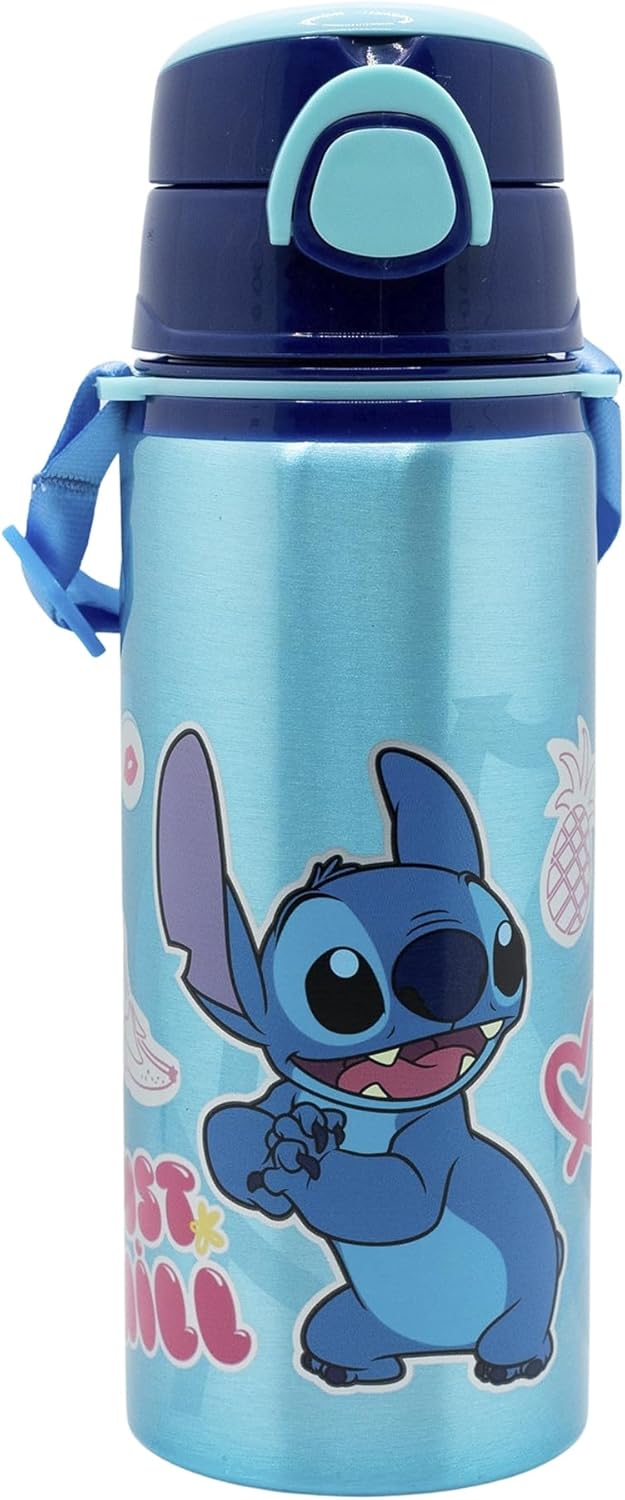 BOUTEILLE RÉUTILISABLE POP UP EN ALUMINIUM AVEC BANDOULIÈRE 730 ML | STITCH DRAWING
