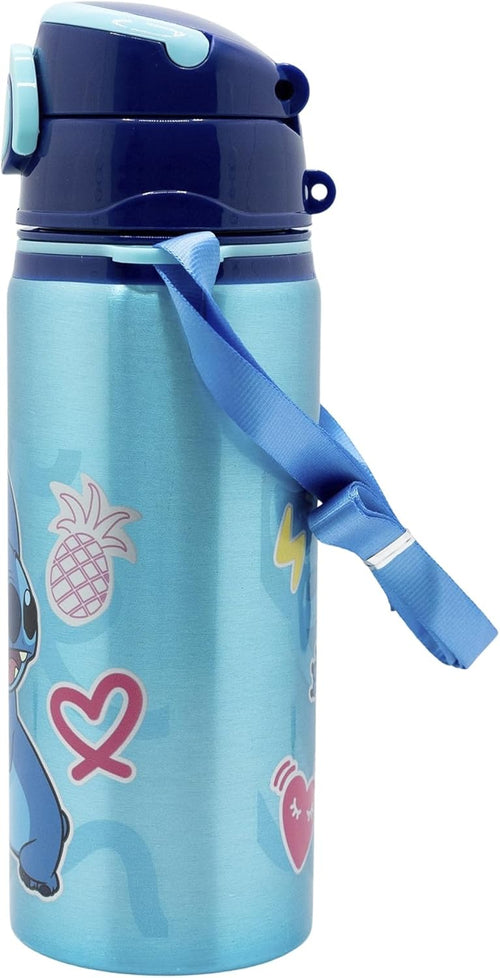 BOUTEILLE RÉUTILISABLE POP UP EN ALUMINIUM AVEC BANDOULIÈRE 730 ML | STITCH DRAWING