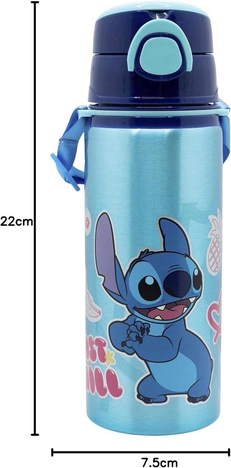 BOUTEILLE RÉUTILISABLE POP UP EN ALUMINIUM AVEC BANDOULIÈRE 730 ML | STITCH DRAWING