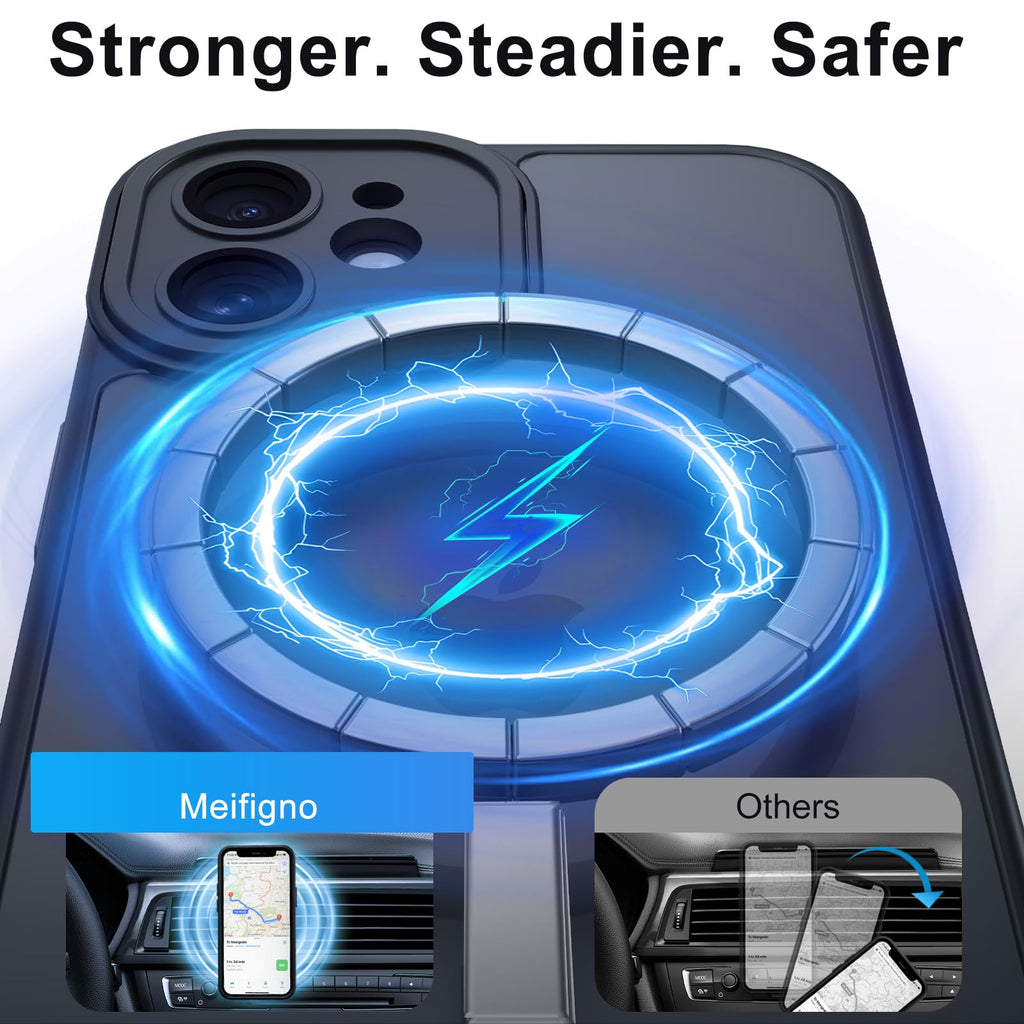 Nupcknn Magnétique Coque pour iPhone 17 Pro Max avec Magsafe et 3 Verre Trempé [HD+HD+Confidentialité][Caméra de Protection complète] Coque Antichoc translucide Mat arrière Anti-Rayures