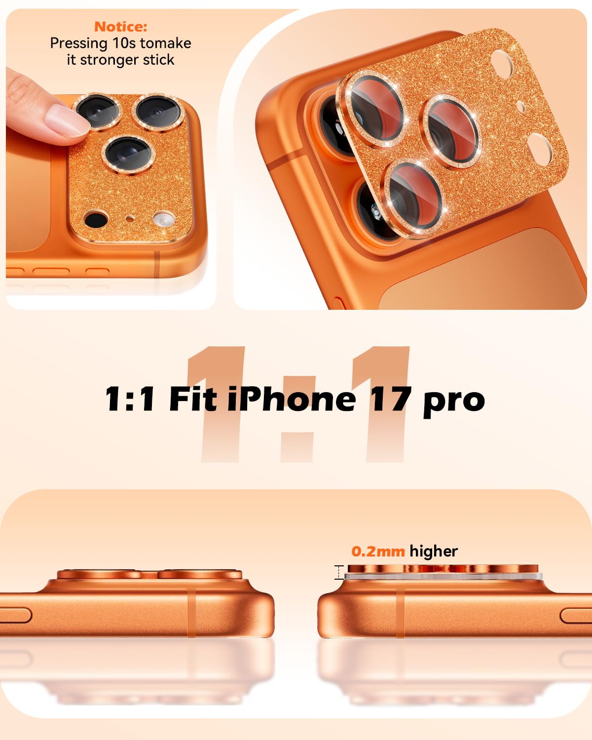 CloudValley Protection Objectif Caméra pour iPhone 17 Pro Max, 1:1 Invisible Ajustement Parfait, [AR+AF] Verre Trempé HD Clair, Cas de Téléphone Compatible, Facile à Installer, Argenté