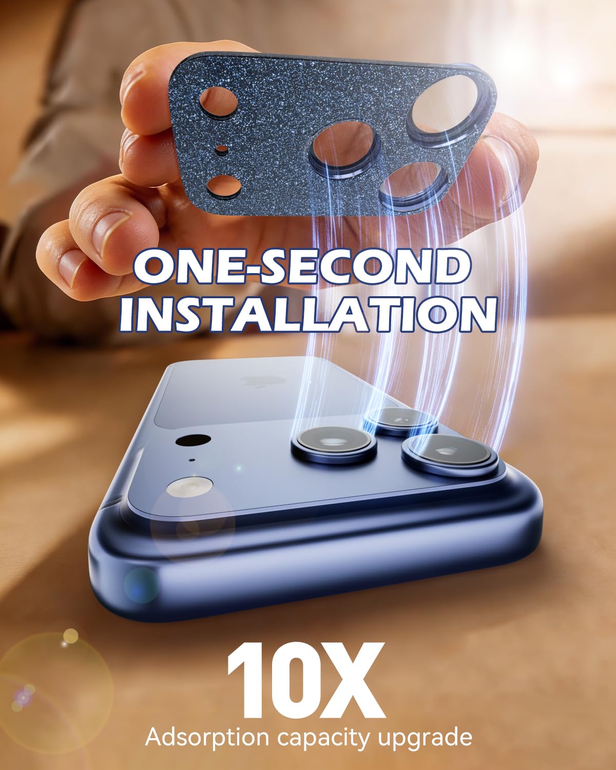 CloudValley Protection Objectif Caméra pour iPhone 17 Pro Max, 1:1 Invisible Ajustement Parfait, [AR+AF] Verre Trempé HD Clair, Cas de Téléphone Compatible, Facile à Installer, Argenté
