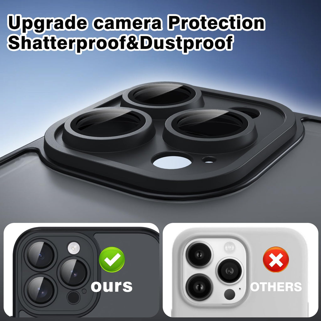 Nupcknn Magnétique Coque pour iPhone 17 Pro Max avec Magsafe et 3 Verre Trempé [HD+HD+Confidentialité][Caméra de Protection complète] Coque Antichoc translucide Mat arrière Anti-Rayures