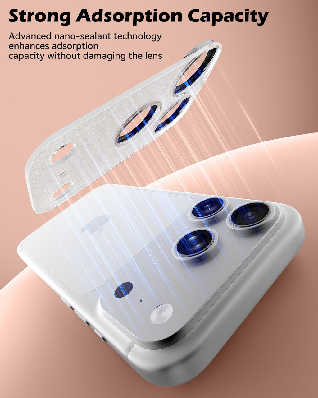 CloudValley Protection Objectif Caméra pour iPhone 17 Pro Max, 1:1 Invisible Ajustement Parfait, [AR+AF] Verre Trempé HD Clair, Cas de Téléphone Compatible, Facile à Installer, Argenté