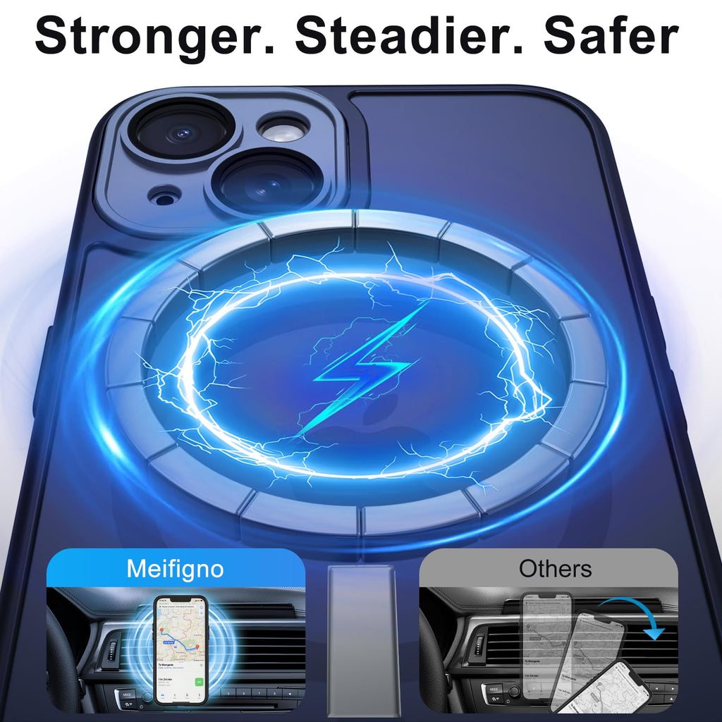 Nupcknn Magnétique Coque pour iPhone 17 Pro Max avec Magsafe et 3 Verre Trempé [HD+HD+Confidentialité][Caméra de Protection complète] Coque Antichoc translucide Mat arrière Anti-Rayures