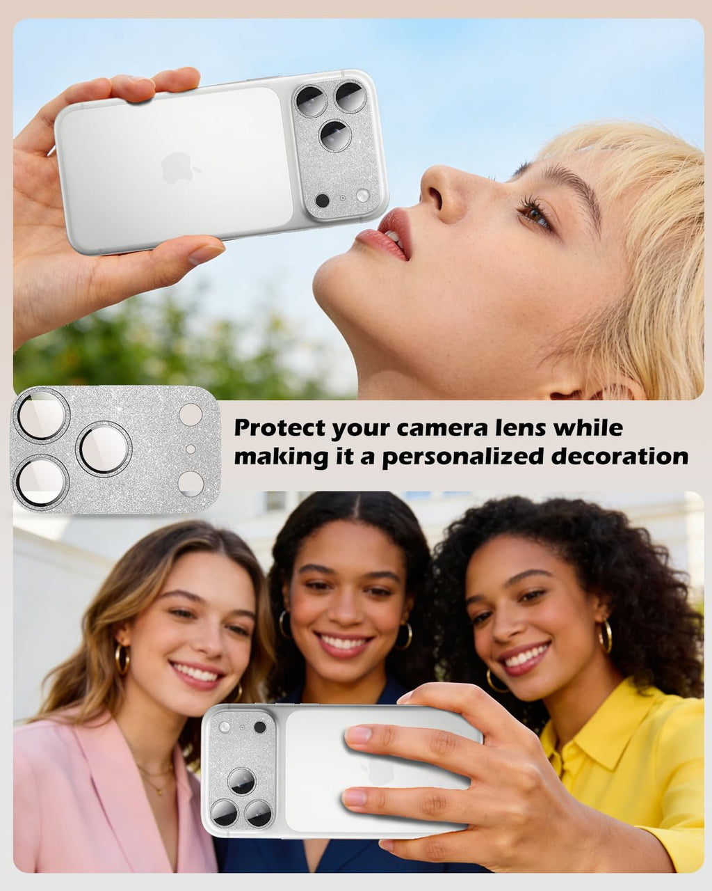 CloudValley Protection Objectif Caméra pour iPhone 17 Pro Max, 1:1 Invisible Ajustement Parfait, [AR+AF] Verre Trempé HD Clair, Cas de Téléphone Compatible, Facile à Installer, Argenté