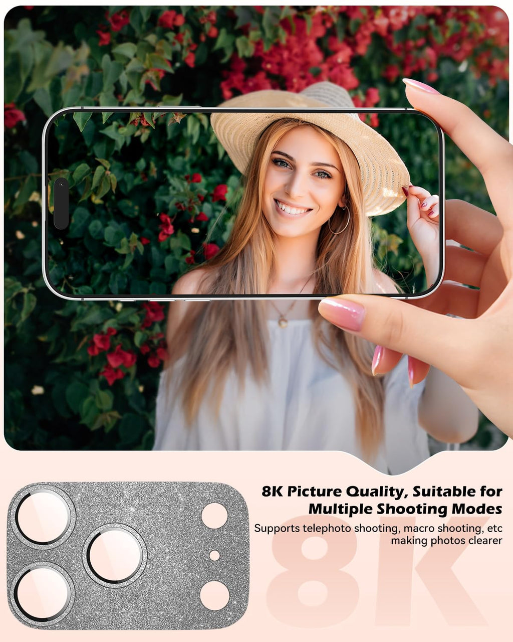 CloudValley Protection Objectif Caméra pour iPhone 17 Pro Max, 1:1 Invisible Ajustement Parfait, [AR+AF] Verre Trempé HD Clair, Cas de Téléphone Compatible, Facile à Installer, Argenté