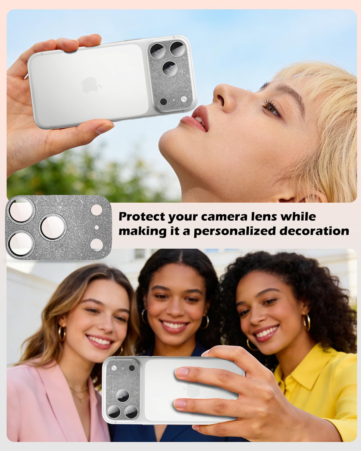 CloudValley Protection Objectif Caméra pour iPhone 17 Pro Max, 1:1 Invisible Ajustement Parfait, [AR+AF] Verre Trempé HD Clair, Cas de Téléphone Compatible, Facile à Installer, Argenté