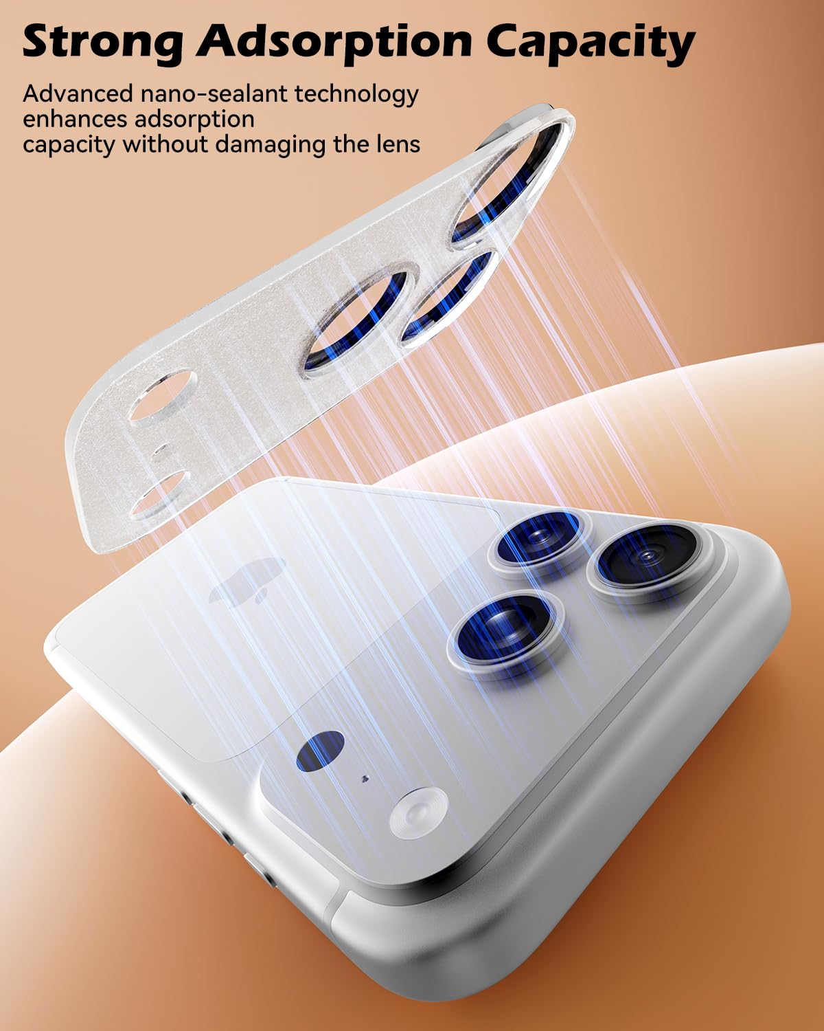 CloudValley Protection Objectif Caméra pour iPhone 17 Pro Max, 1:1 Invisible Ajustement Parfait, [AR+AF] Verre Trempé HD Clair, Cas de Téléphone Compatible, Facile à Installer, Argenté