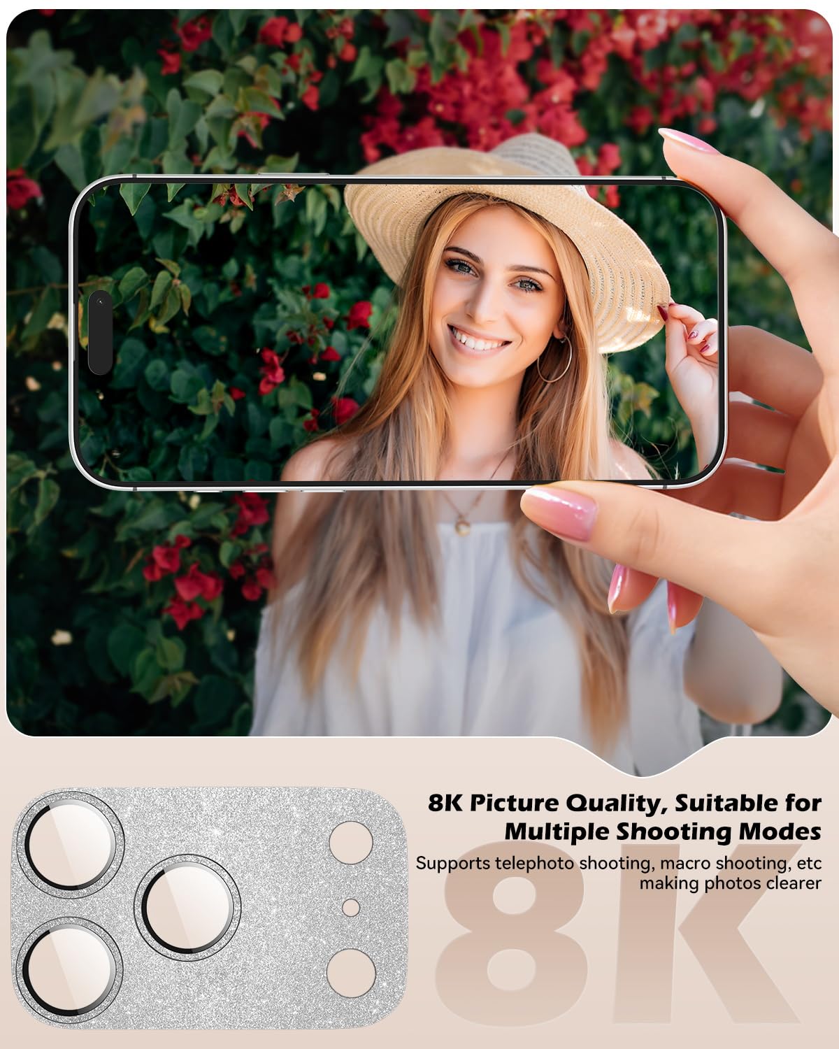 CloudValley Protection Objectif Caméra pour iPhone 17 Pro Max, 1:1 Invisible Ajustement Parfait, [AR+AF] Verre Trempé HD Clair, Cas de Téléphone Compatible, Facile à Installer, Argenté