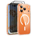 Nupcknn Magnétique Coque pour iPhone 17 Pro Max avec Magsafe et 3 Verre Trempé [HD+HD+Confidentialité][Caméra de Protection complète] Coque Antichoc translucide Mat arrière Anti-Rayures