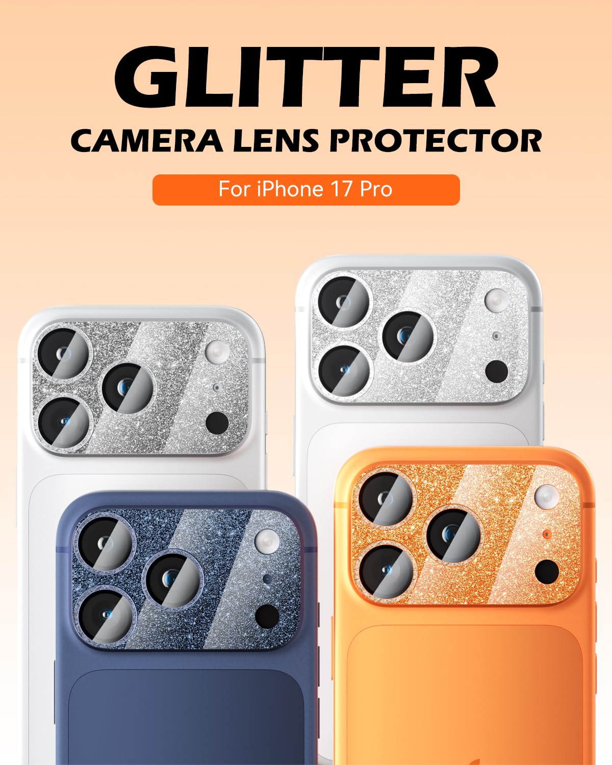CloudValley Protection Objectif Caméra pour iPhone 17 Pro Max, 1:1 Invisible Ajustement Parfait, [AR+AF] Verre Trempé HD Clair, Cas de Téléphone Compatible, Facile à Installer, Argenté