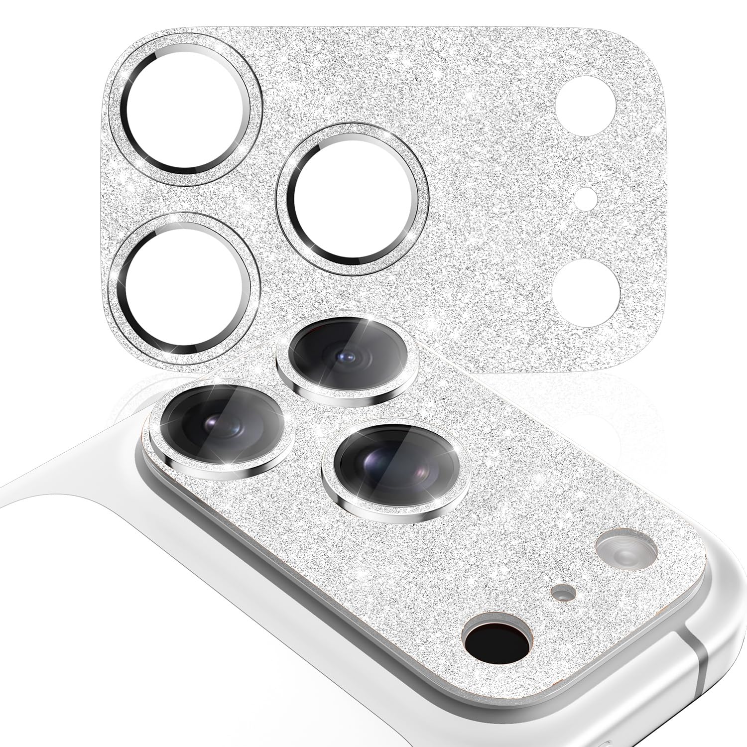 CloudValley Protection Objectif Caméra pour iPhone 17 Pro Max, 1:1 Invisible Ajustement Parfait, [AR+AF] Verre Trempé HD Clair, Cas de Téléphone Compatible, Facile à Installer, Argenté