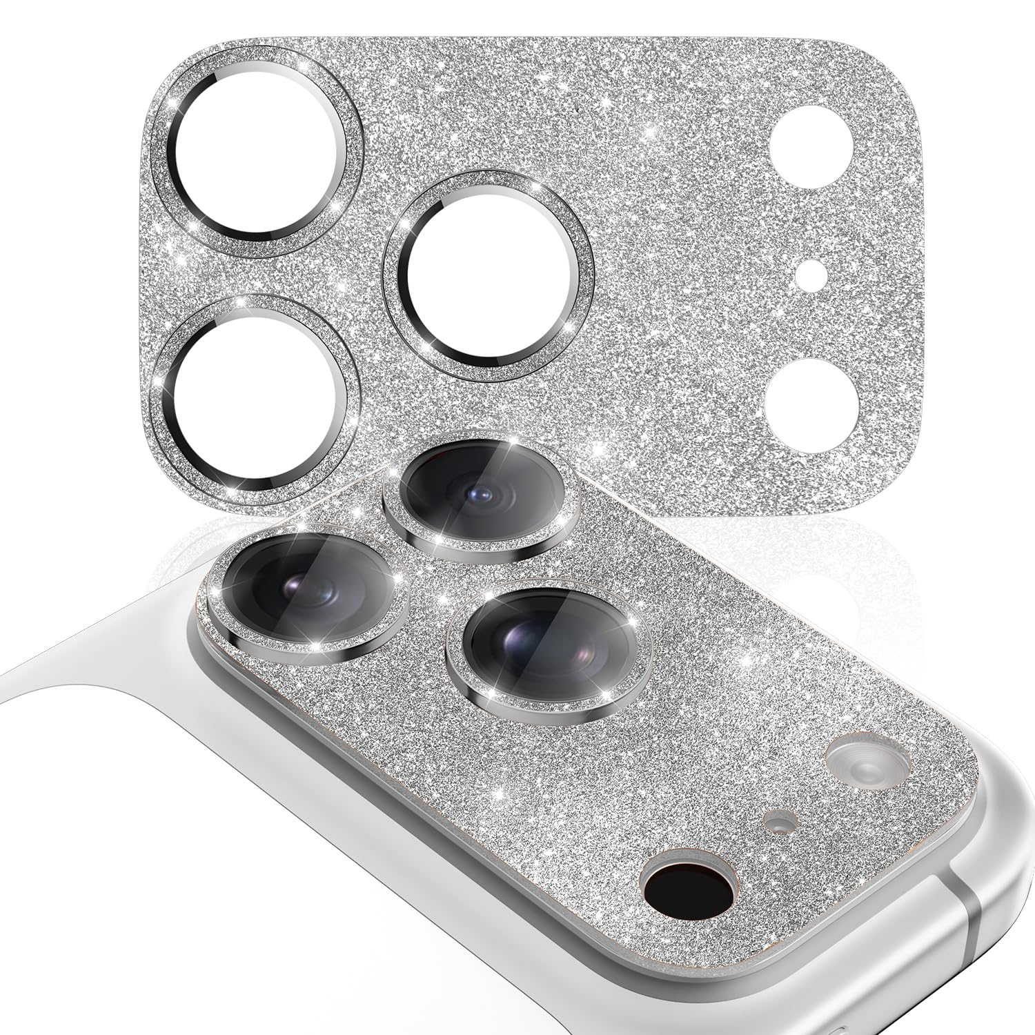 CloudValley Protection Objectif Caméra pour iPhone 17 Pro Max, 1:1 Invisible Ajustement Parfait, [AR+AF] Verre Trempé HD Clair, Cas de Téléphone Compatible, Facile à Installer, Argenté