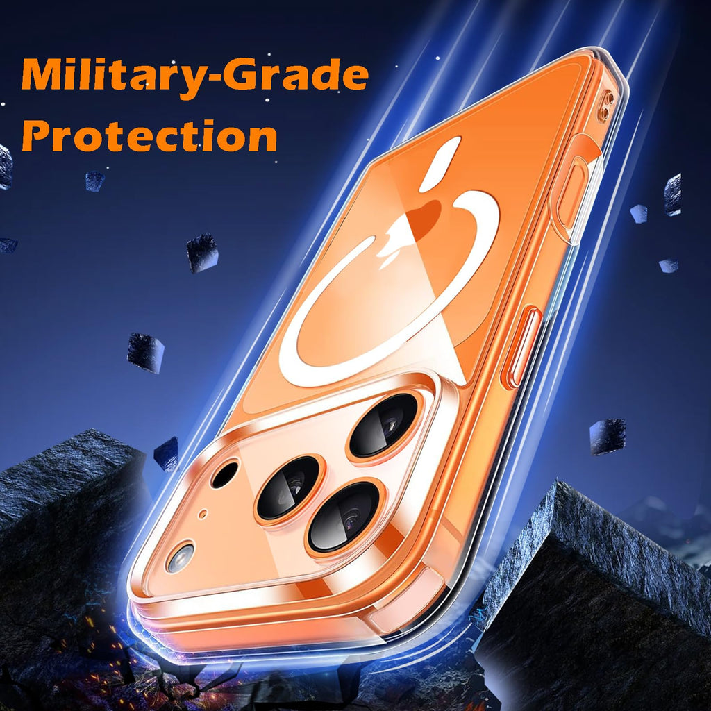 Nupcknn Magnétique Coque pour iPhone 17 Pro Max avec Magsafe et 3 Verre Trempé [HD+HD+Confidentialité][Caméra de Protection complète] Coque Antichoc translucide Mat arrière Anti-Rayures