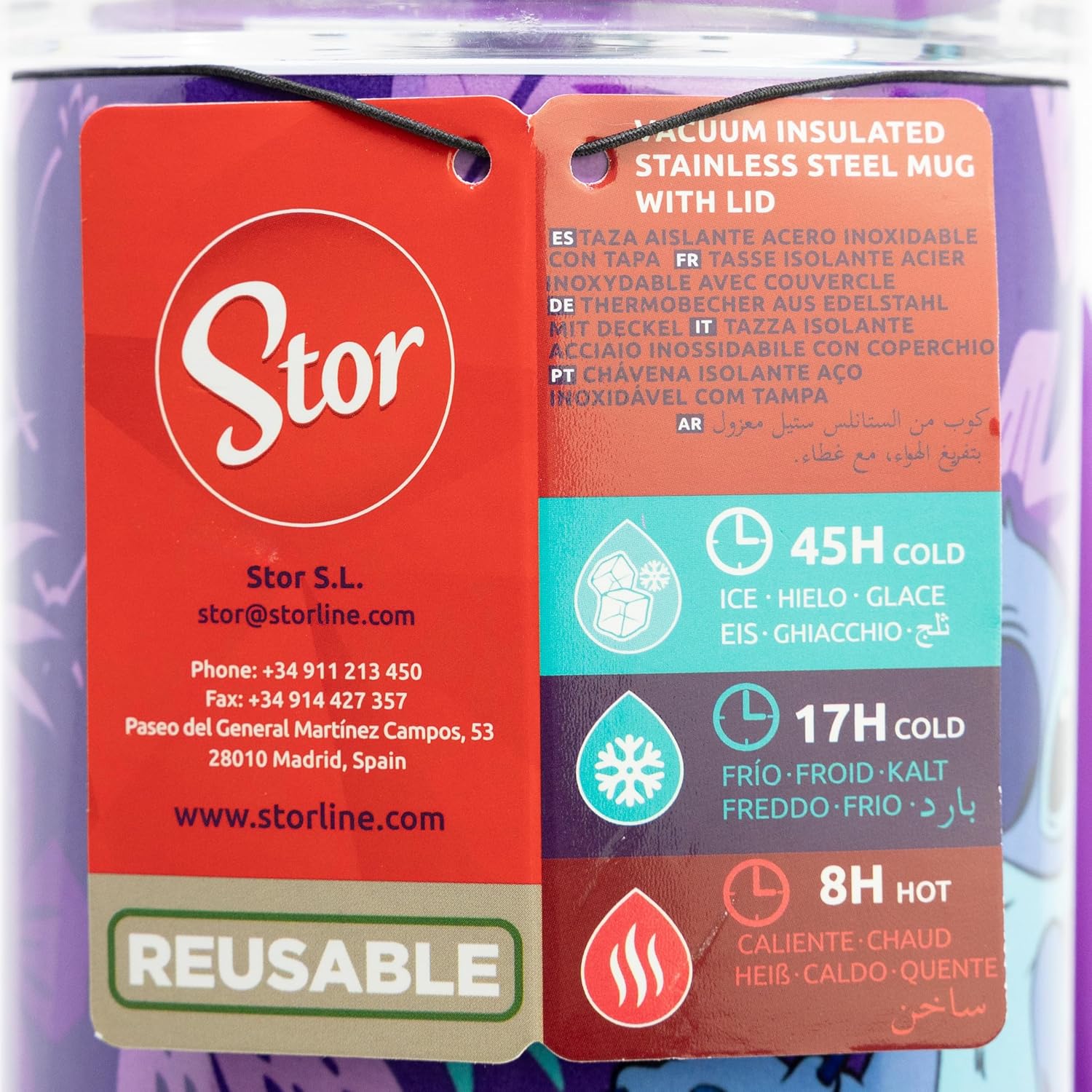 Tasse isotherme Stitch XL en acier inoxydable de 940 ml